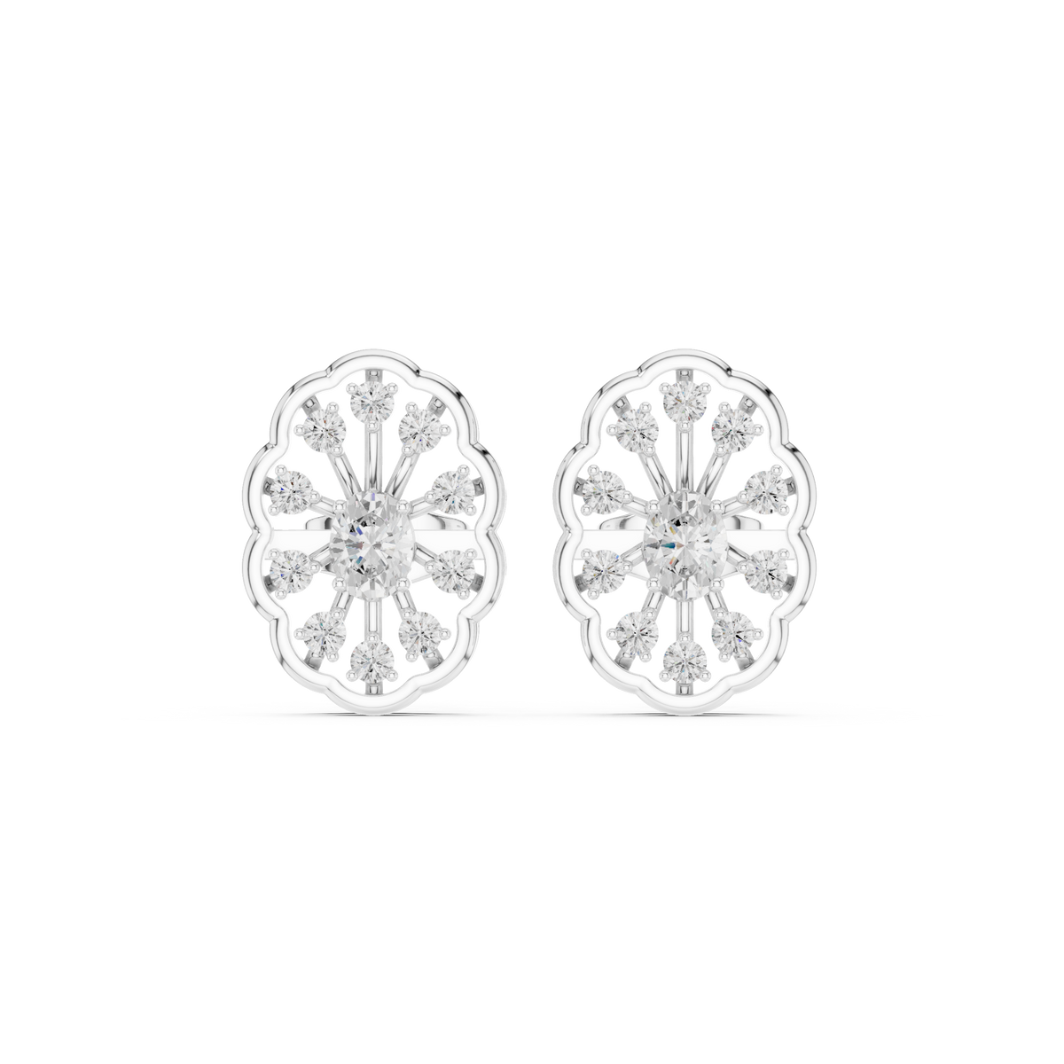 Orlienne Floral Medallion Diamond Studs