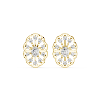 Orlienne Floral Medallion Diamond Studs
