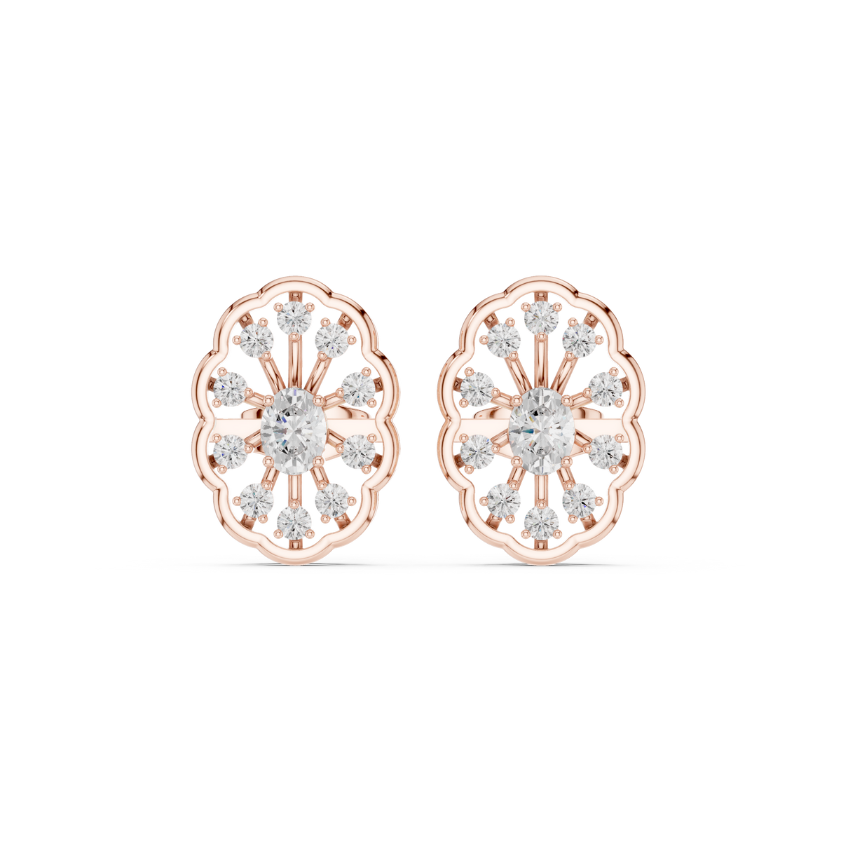 Orlienne Floral Medallion Diamond Studs