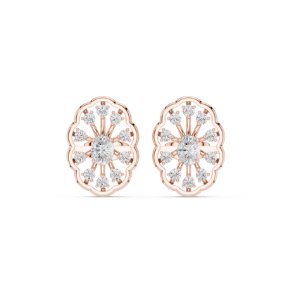 Orlienne Floral Medallion Diamond Studs