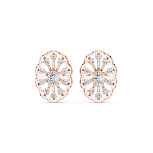 Orlienne Floral Medallion Diamond Studs