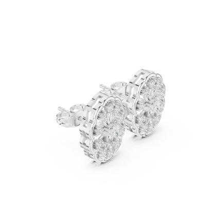 Orlienne Floral Medallion Diamond Studs