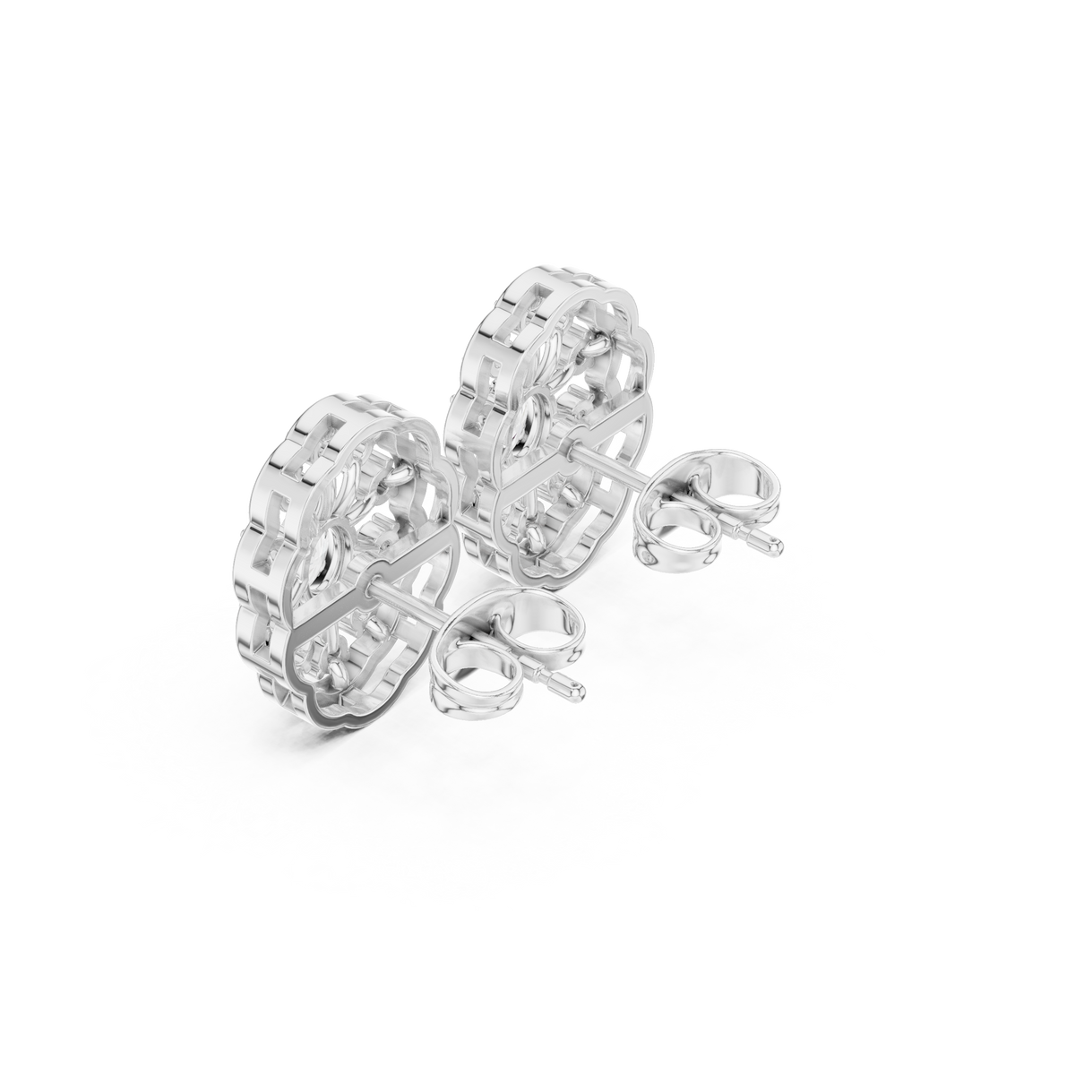 Orlienne Floral Medallion Diamond Studs