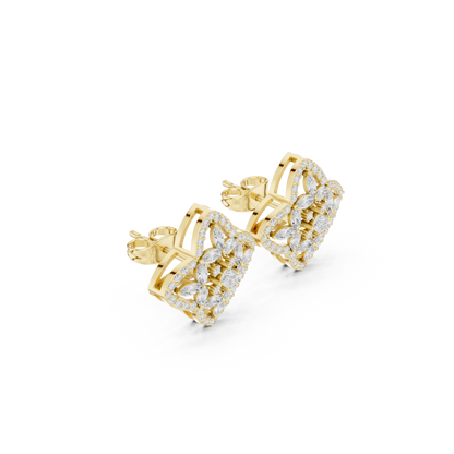 Veylisse Quatrefoil Floral Diamond Studs