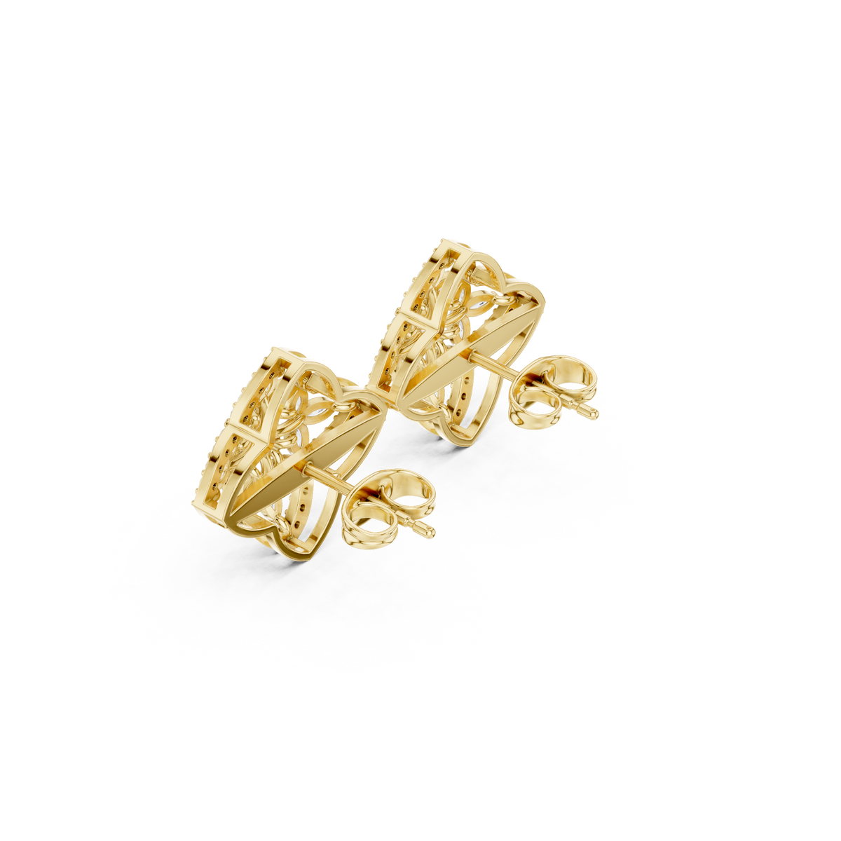 Veylisse Quatrefoil Floral Diamond Studs