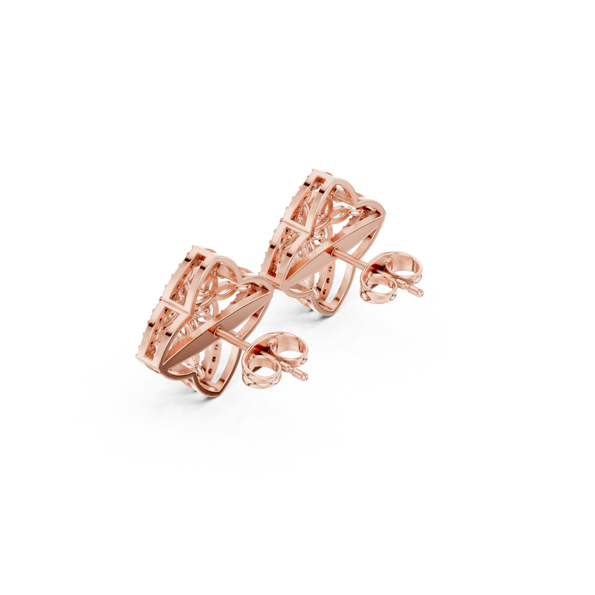 Veylisse Quatrefoil Floral Diamond Studs