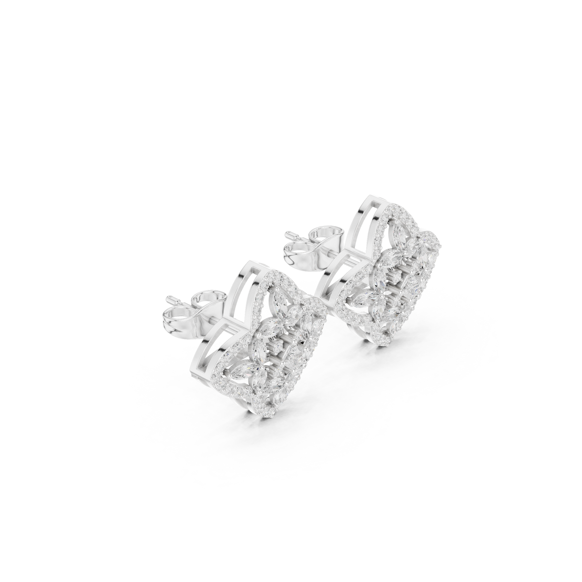 Veylisse Quatrefoil Floral Diamond Studs