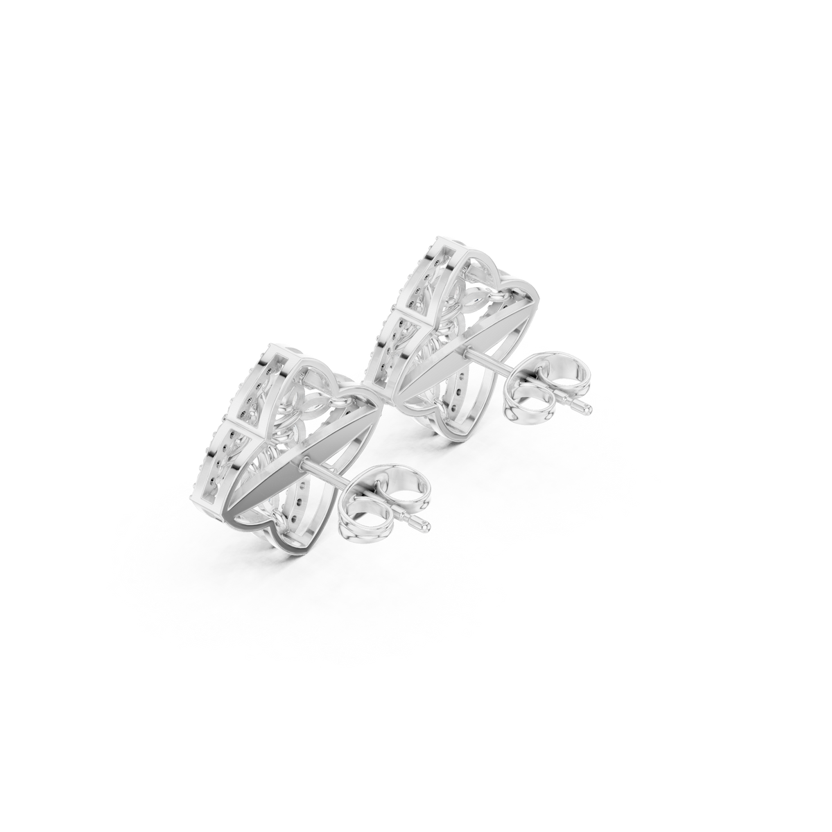 Veylisse Quatrefoil Floral Diamond Studs