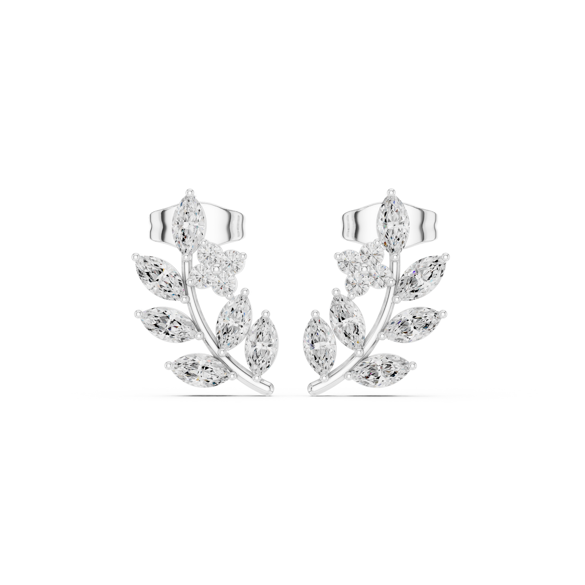 Elvienne Botanical Vine Diamond Studs