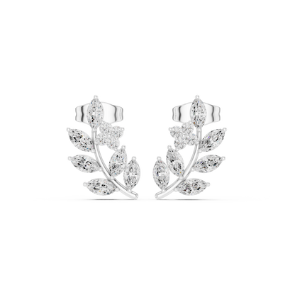 Elvienne Botanical Vine Diamond Studs