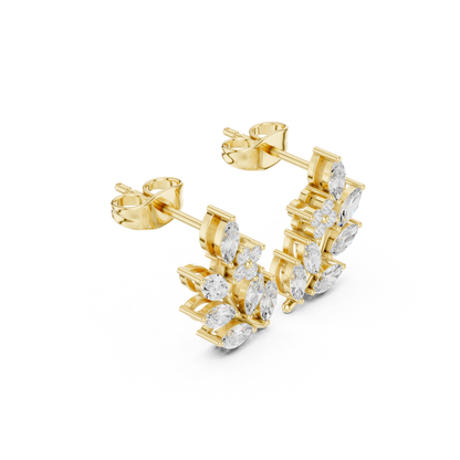 Elvienne Botanical Vine Diamond Studs