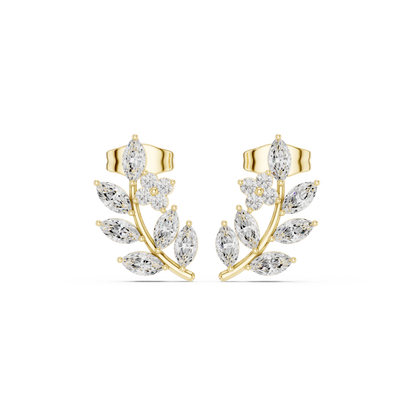 Elvienne Botanical Vine Diamond Studs
