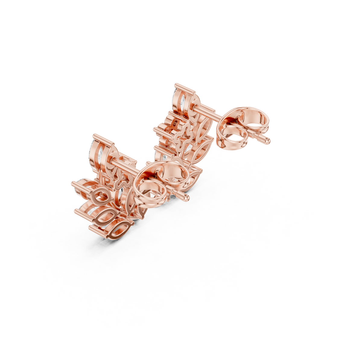 Elvienne Botanical Vine Diamond Studs