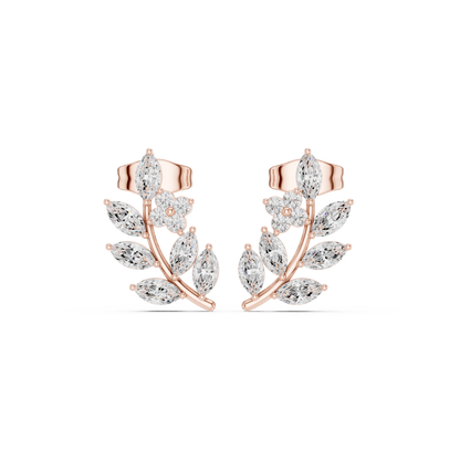 Elvienne Botanical Vine Diamond Studs