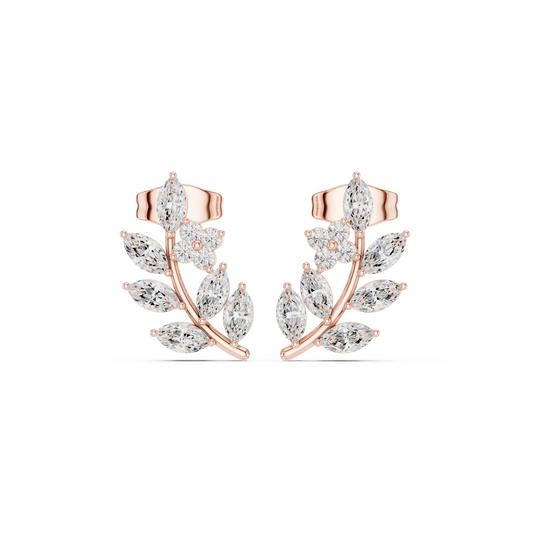 Elvienne Botanical Vine Diamond Studs