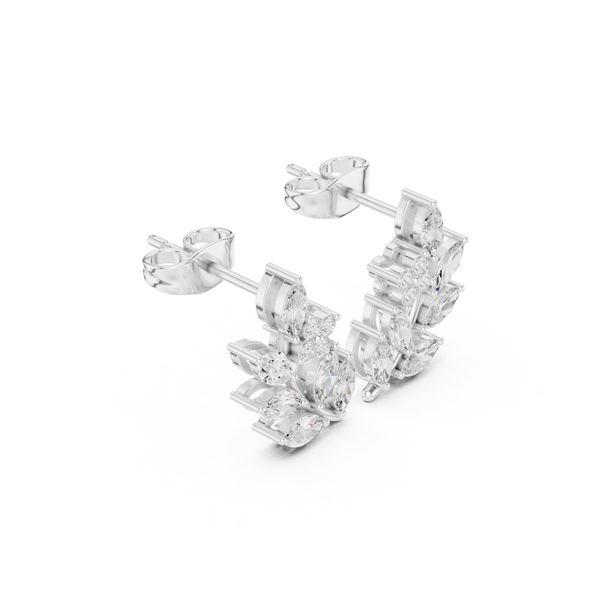Elvienne Botanical Vine Diamond Studs