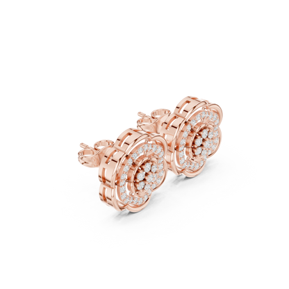 Serenelle Floral Medallion Diamond Studs