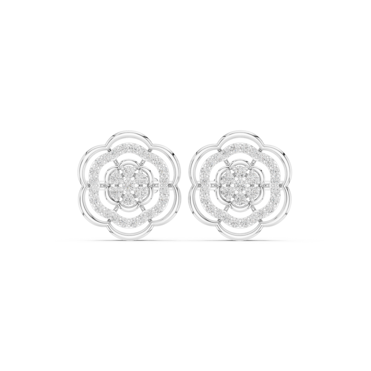 Serenelle Floral Medallion Diamond Studs
