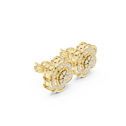 Serenelle Floral Medallion Diamond Studs
