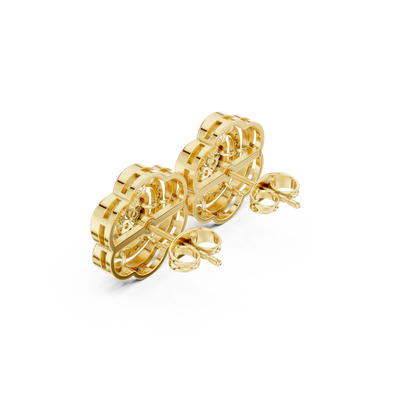 Serenelle Floral Medallion Diamond Studs