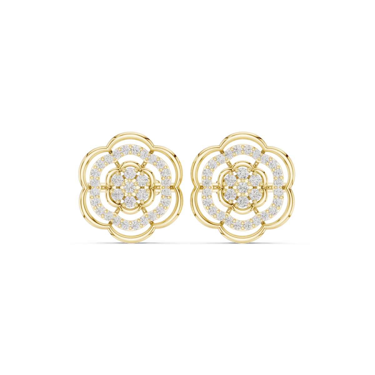 Serenelle Floral Medallion Diamond Studs
