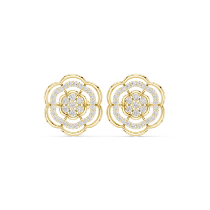 Serenelle Floral Medallion Diamond Studs
