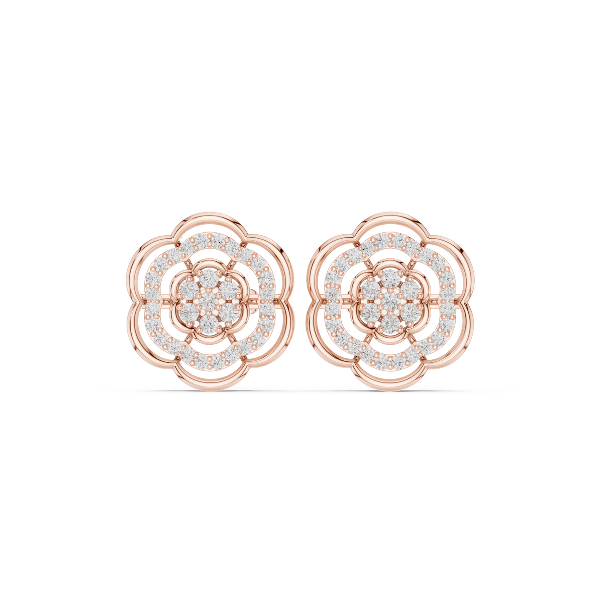 Serenelle Floral Medallion Diamond Studs