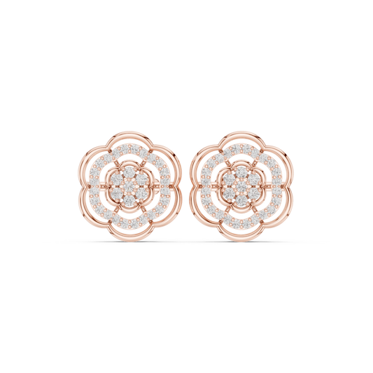 Serenelle Floral Medallion Diamond Studs