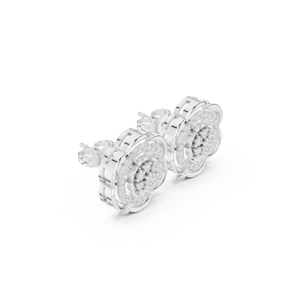 Serenelle Floral Medallion Diamond Studs