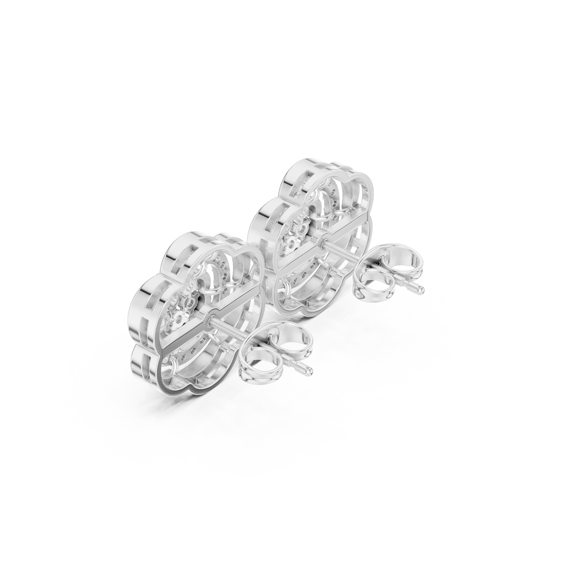 Serenelle Floral Medallion Diamond Studs
