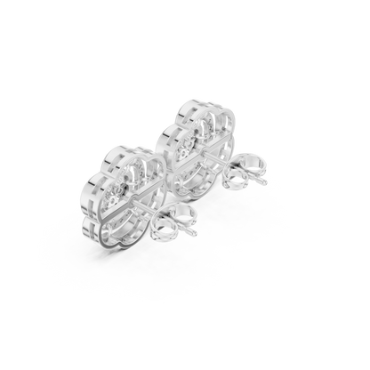 Serenelle Floral Medallion Diamond Studs