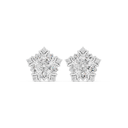 Varelia Five-Petal Floral Diamond Studs