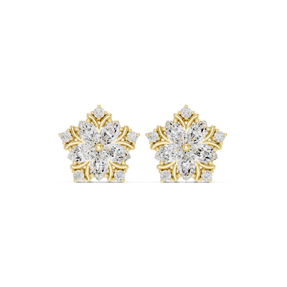 Varelia Five-Petal Floral Diamond Studs