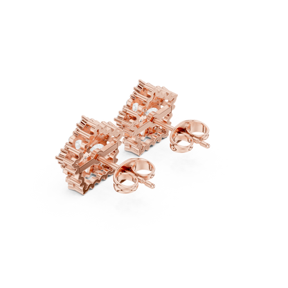 Varelia Five-Petal Floral Diamond Studs