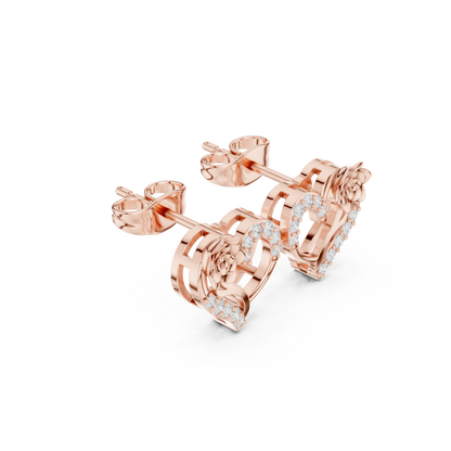 Seravyn Floral Heart Pavé Studs