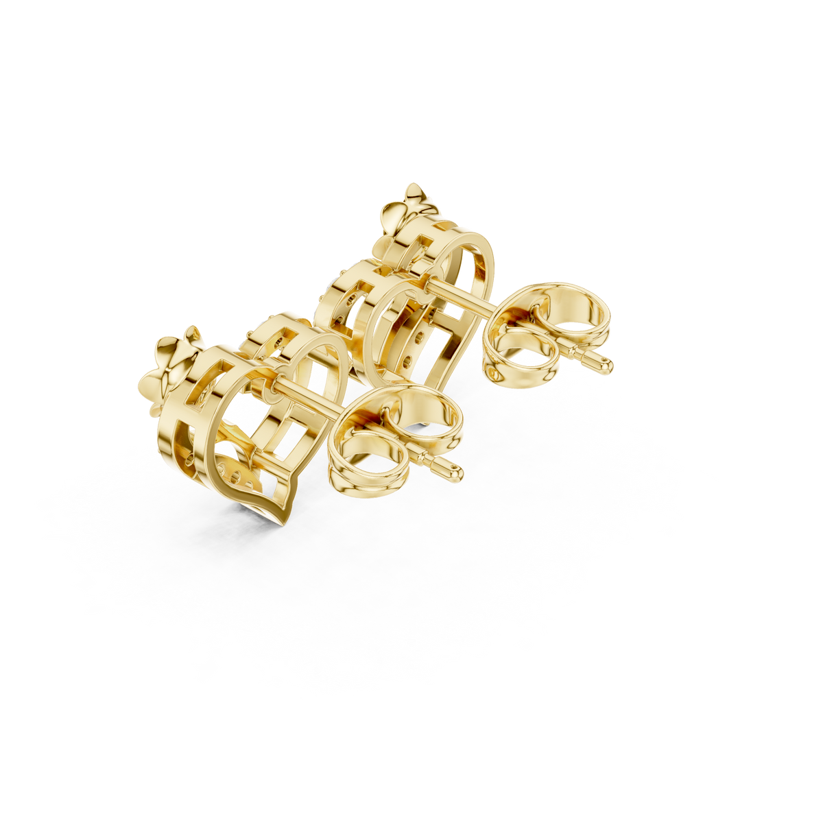 Seravyn Floral Heart Pavé Studs