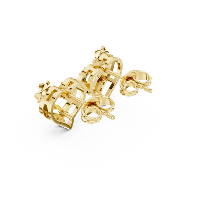 Seravyn Floral Heart Pavé Studs