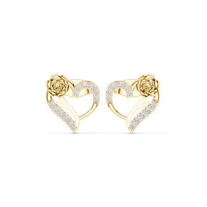 Seravyn Floral Heart Pavé Studs