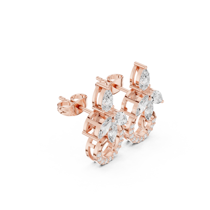 Avelyne Floral Marquise Pavé Studs