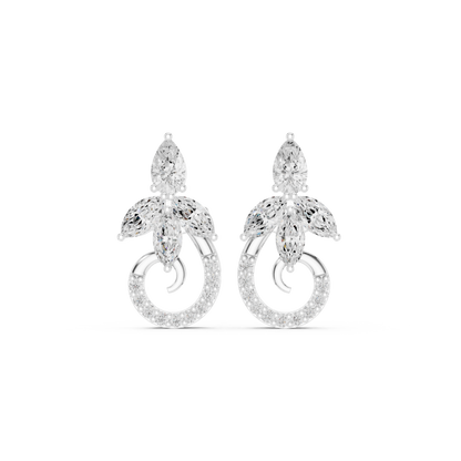 Avelyne Floral Marquise Pavé Studs