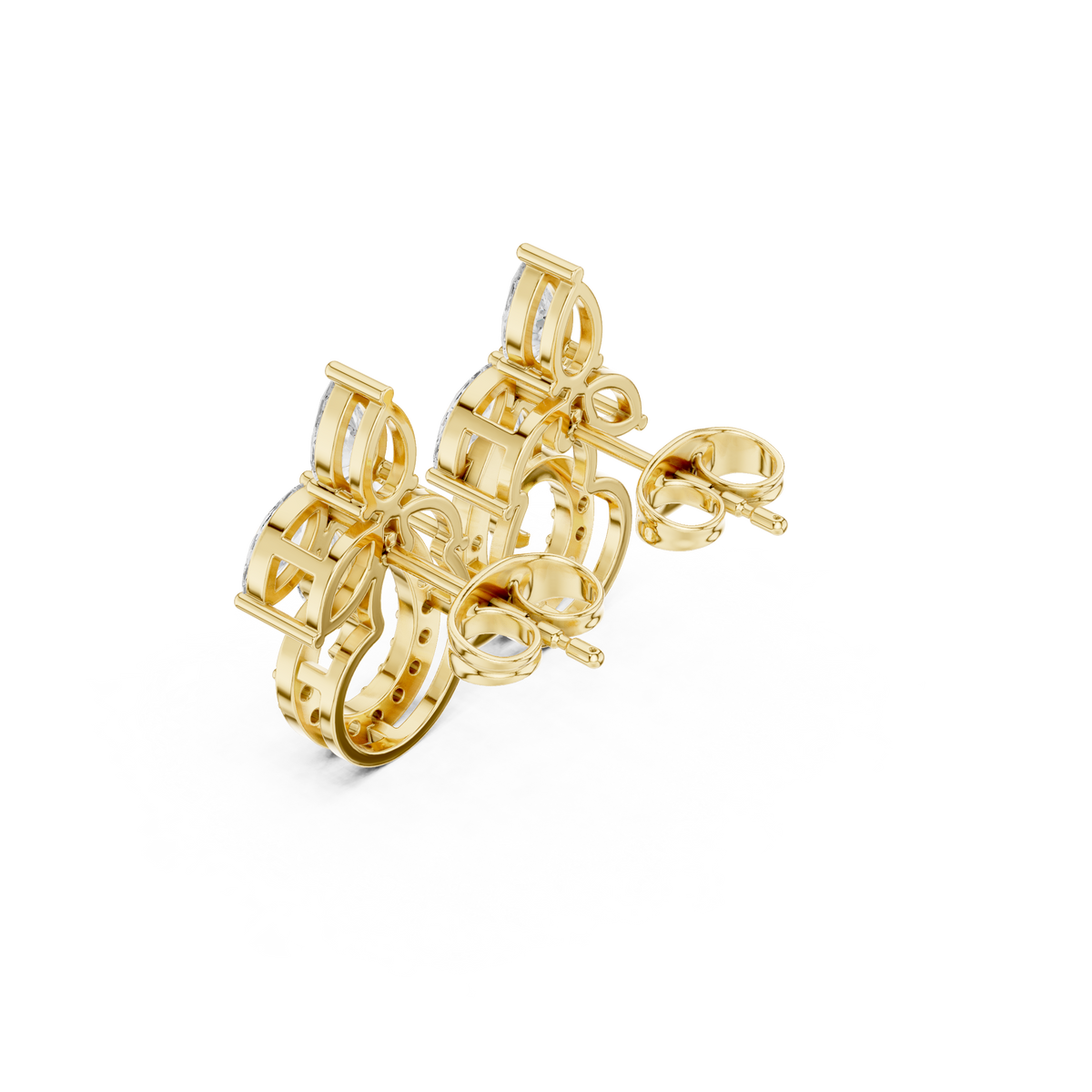Avelyne Floral Marquise Pavé Studs