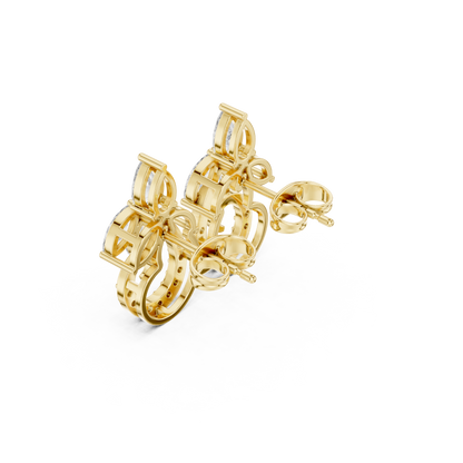 Avelyne Floral Marquise Pavé Studs
