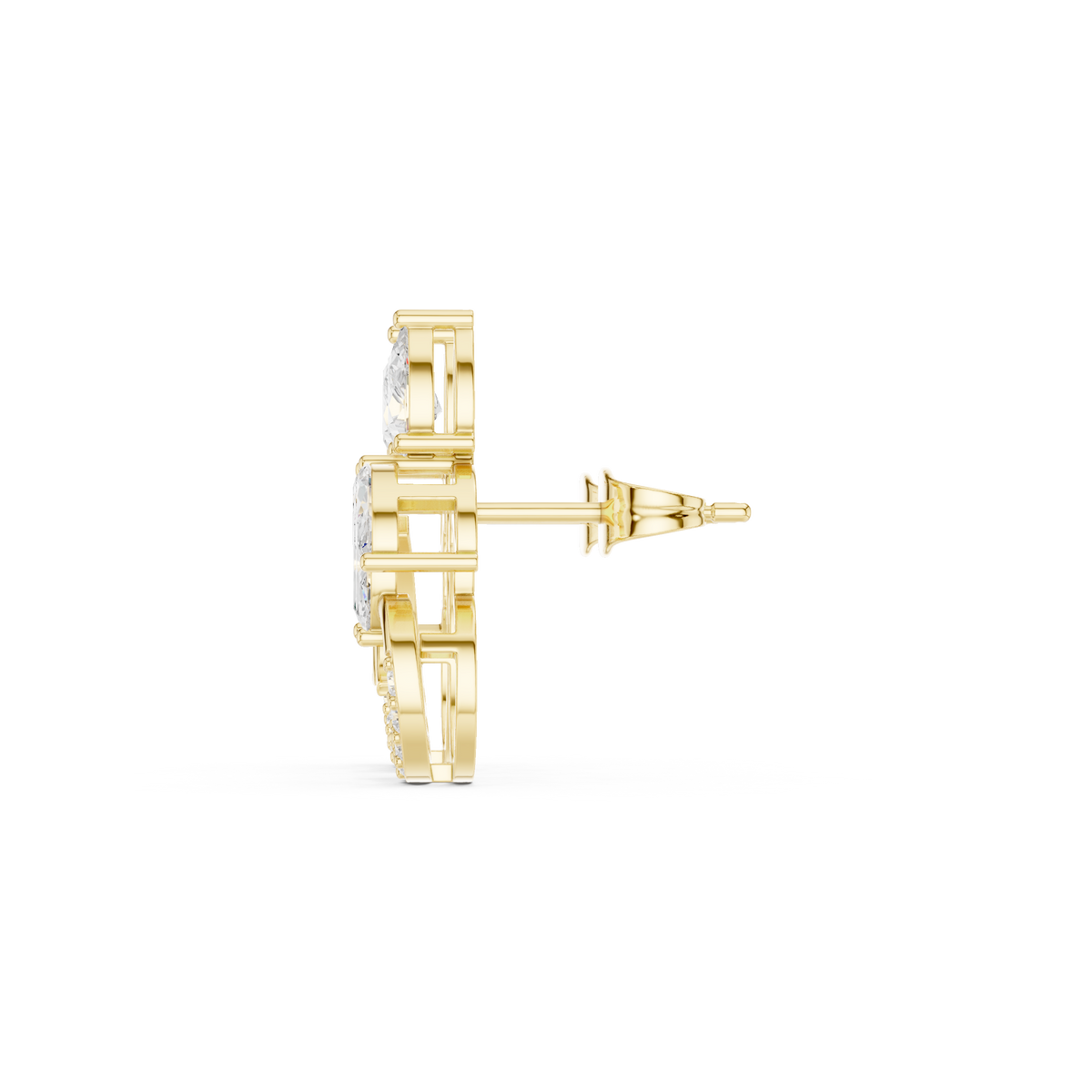 Avelyne Floral Marquise Pavé Studs