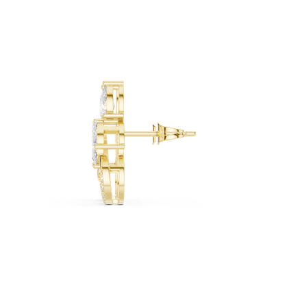 Avelyne Floral Marquise Pavé Studs