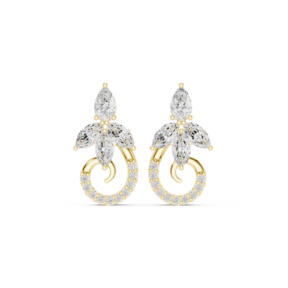 Avelyne Floral Marquise Pavé Studs