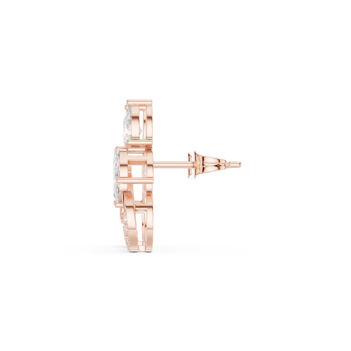 Avelyne Floral Marquise Pavé Studs