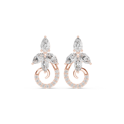 Avelyne Floral Marquise Pavé Studs