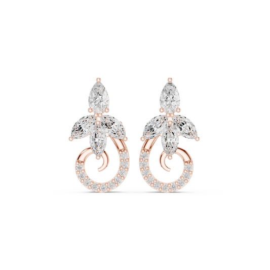 Avelyne Floral Marquise Pavé Studs