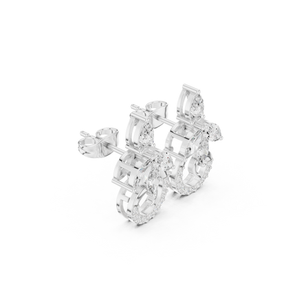 Avelyne Floral Marquise Pavé Studs
