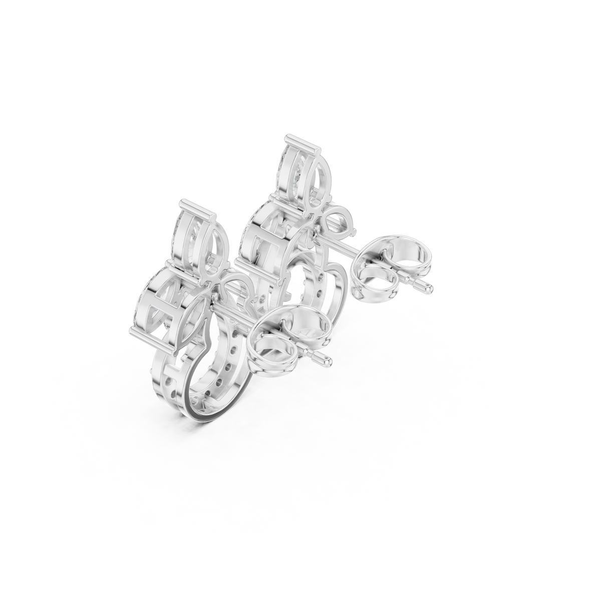Avelyne Floral Marquise Pavé Studs